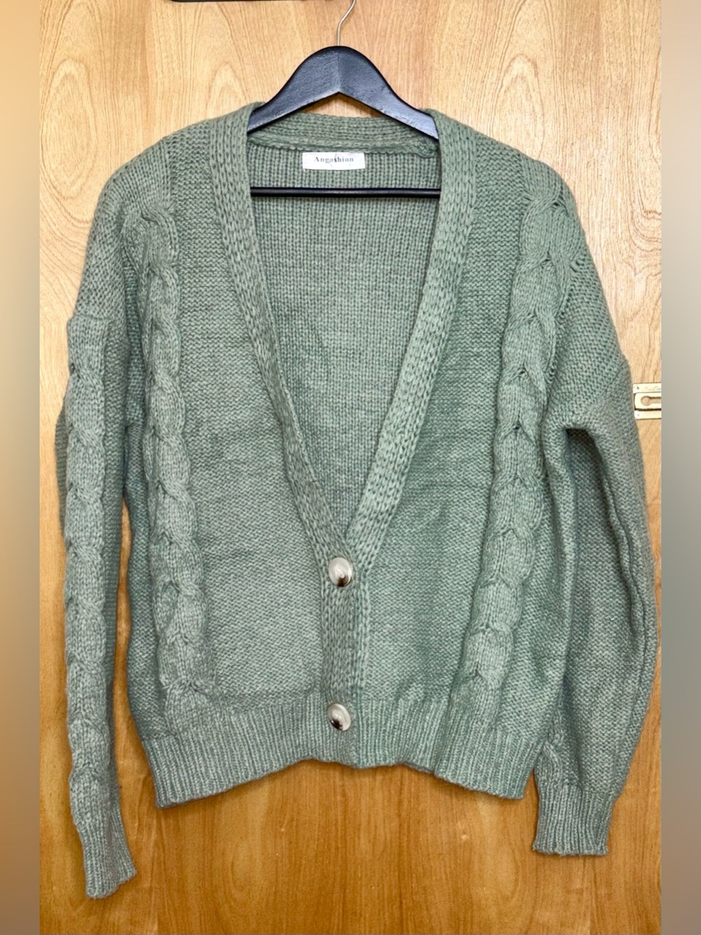 Aegean Blue Cable Knit V-Neck Cardigan - Women's